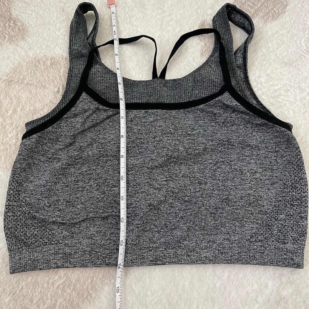 Fabletics Heather Gray Strappy Two Layer Sports B… - image 4